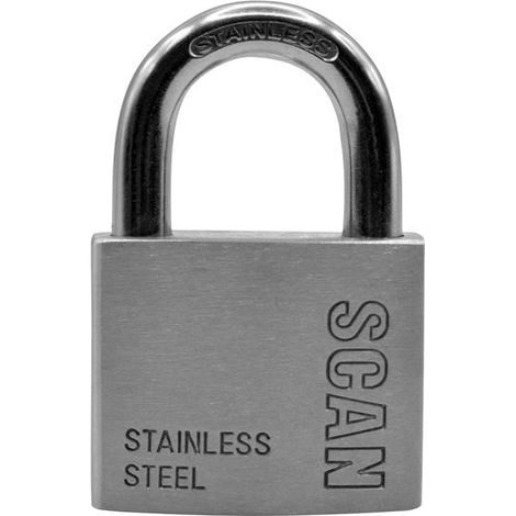 Scan ZB111-50 Stainless Steel Padlock 50mm SCAPLSS50