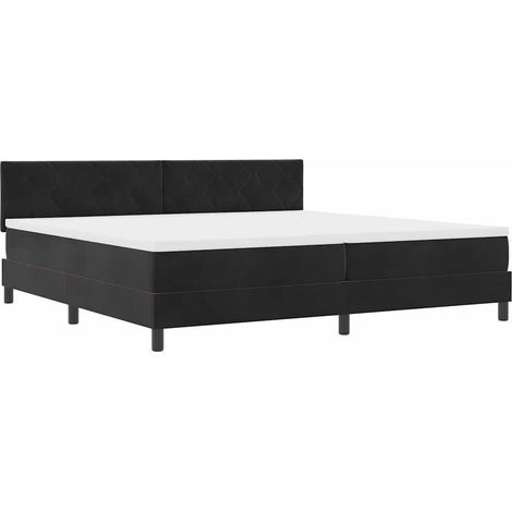Maison Exclusive - LED Boxspringbett mit Matratze Schwarz 200 x 2