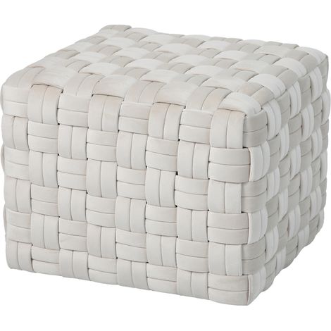 SVITA POPPY Hocker Sitzpouf geflochten Sitzhocker Fußhocker für Sessel