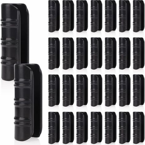 30 PCS Jardin Bâtiments Tube Clip, Clips en Plastique pour Serre Film Clip Tube Serrage Connecteur Kit, pour Serre Bannière Cadre Abris Noir 25mm (1/5)