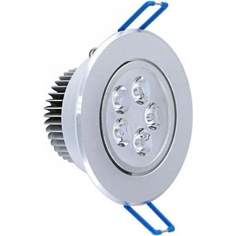FARETTO 5 LED 5 W AD INCASSO CON ALETTE A MOLLA ROTONDO LUCE FREDDA LED DRIVER