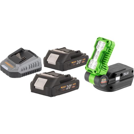 Procraft LL20bb Foco LED recargable 20 V 500 lm + 2x batería 2,0 Ah + cargador