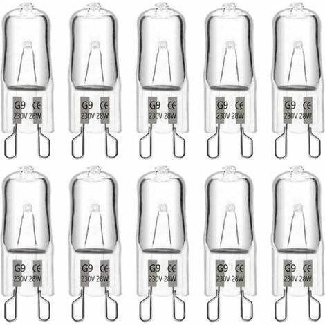 Aiperq Ampoule Halogene G9 28W 230V, 370LM 2700K Blanc Chaud Dimmable, G9 Ampoules Capsule, pour Lustres, Lampes de Paysage, Appliques Murales, Éclairage d'armoire, Lot de 10