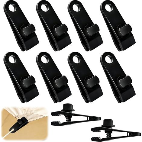 Pince Bache Piscine, Lot de 10 Clip de Tente Bâche, Clips de Bâches Résistants, Attache Bache Piscine, Pinces pour Tentes de Camping pour Tentes, Auvents et Couvertures de Piscines (1/5)