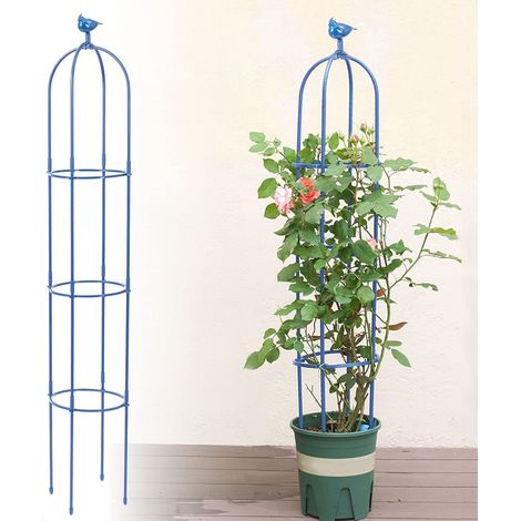 6 Pieds Obélisque Jardin Haut Plantes Grimpantes Treillis (Bleu) (1/5)