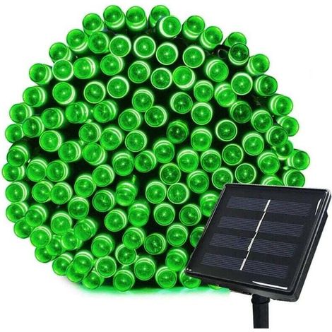 6.5M Guirlande Solaire 30 LED 8 Jeux de Lumière Guirlande Lumineuse Idéal pour la Décoration de Jardin Gazebo Patio Cour Clôture Extérieur (Vert) (1/4)