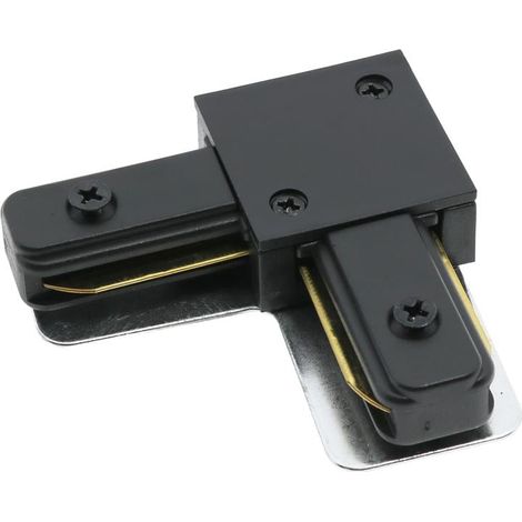 IluminaShop - Conector tipo L para Carril Monofasico Negro