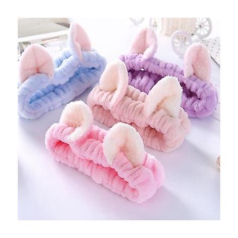 4pcs Oreilles De Chat Bandeaux - Spa Douche Visage Lavage Bandeau Bandeau Facial Maquillage Bande Wrap Lavable Tissu Color S'adapte  Toutes Les Ta (1/5)