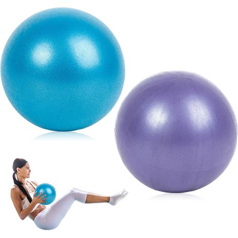Lot de 2 ballons de Pilates pour exercices, ballon de yoga souple de 25 cm, ballon de fitness compact anti-éclatement, ballon de gymnastique douce pour Pilates, renforcement musculaire, équilibre, str