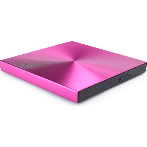 Graveur DVD Externe USB 3.0 - Lecteur Enregistreur pour PC Portable - Rouge Rose