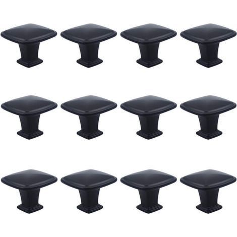 12PCS Noir Tiroir de Poignée Porte, 30mm Bouton de Meubles, Unique Trou Rond Boutons de Tiroir, Boutons de Porte, Poignées de Meuble pour Placard Armoire Cuisine, chambre d'enfant (1/5)