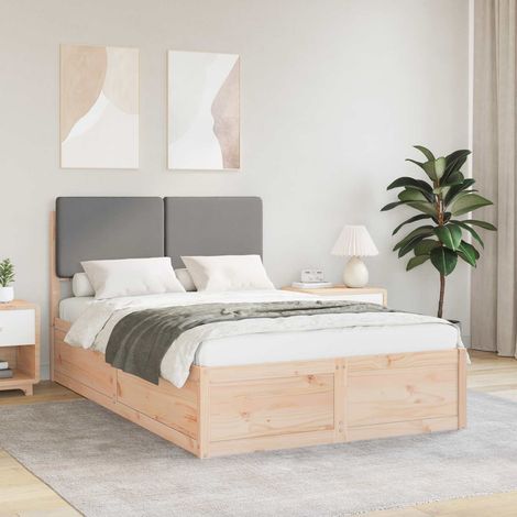 vidaXL Bettgestell mit gepolstertem Kopfteil Hellgrau 120 x 190 cm (1/5)