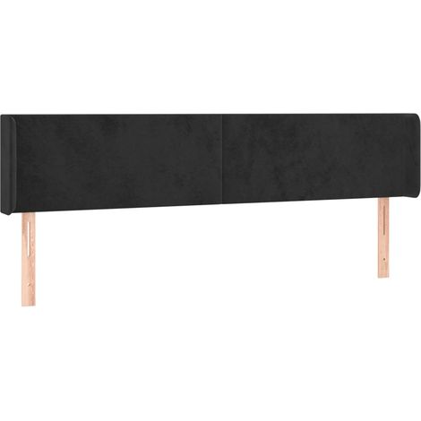 Maison Exclusive - Testiera ad Orecchio Nera 203x16x78/88 cm in Velluto