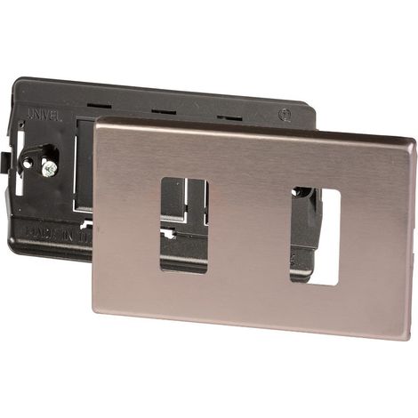 PLACCA IN ALLUMINIO 2 FORI + SUPPORTO SCATOLA RETTANGOLARE