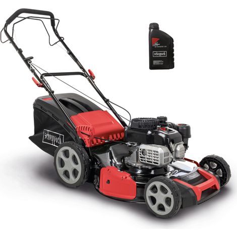 Scheppach Tondeuse à gazon à essence MS180-51 – Largeur de coupe 51 cm – Moteur à essence 4 temps 4,0 kW – 5,4 CV – Jardin jusqu’à 1600 m² – Réglage de la hauteur de coupe sur 8 positions