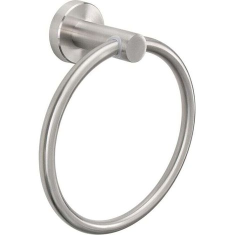Anneau Serviette Salle Bain Acier Inoxydable Porte-Serviette Rond Fixation Murale Nickel Brossé Paquet Unique (1/4)