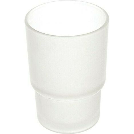 Portaspazzolino Bagno Vetro Satinato Bicchiere Ricambio Spazzolino Feridras
