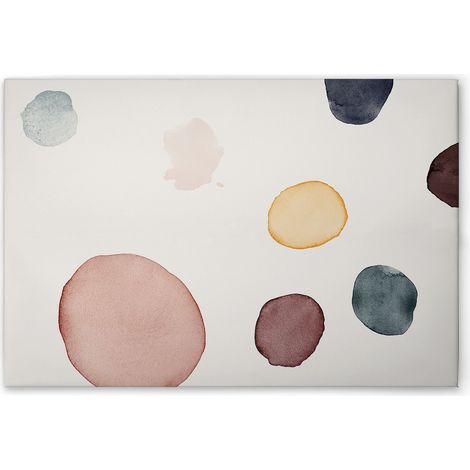 Leinwandbild Abstrakt Aquarell M1-No.51180 - Kunstdruck auf Leinwand in Bunt Weiß - Wandbild 120 x 80 cm