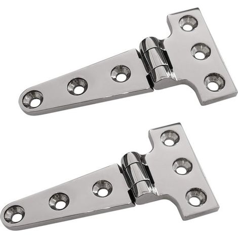 Adecuado para un par de bisagras en T robustas de acero inoxidable 316 de grado marino, bisagras de banda fundida de 4" (largo)  2" (ancho) (1/5)