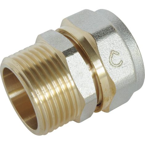 Somatherm for You -/3716-20-20 - Connessione di compressione destra per Ø20 tubo multistrato - 20/27 maschio (3/4 ''), consente di collegare un tubo multistrato Ø20 mediante un semplice avvitatura sen (1/4)