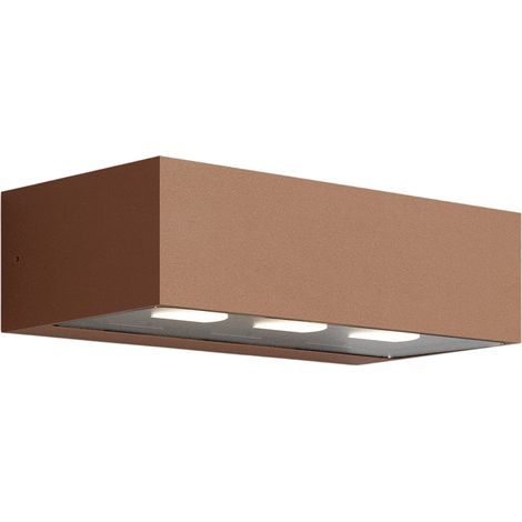 Lampada da parete Forward 3 luci asimmetrica in alluminio Corten, LED 15.5W 3000K, grado di protezione IP54 per illuminazione outdoor professionale (1/3)