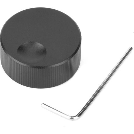 32 x 13 mm Lautstärkereglerknopf aus massivem, mattschwarzem Aluminium für 6-mm-Potentiometer - Crezuo