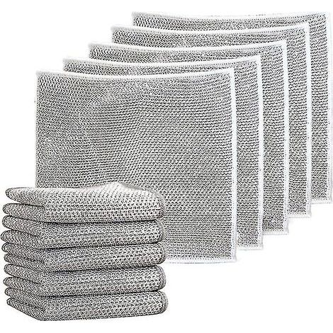 Lot de 10 torchons multifonctionnels en fil de fer pour vaisselle humide et sèche. torchons de nettoyage pour fonte (1/5)
