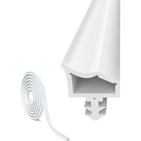 Türdichtung aus Gummi, 10 m, geräusch- und staubdicht, Nutbreite 4 mm, Nuttiefe 7 mm, Nutbiegung 12 mm (weiß) (1/4)