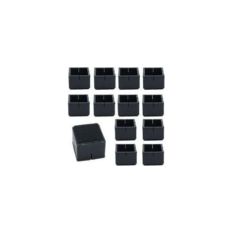 12Pcs Protege Pied de Chaise Carré 49-55mm Protège Jambes Table et Chaise PVC Capuchons Carrés avec Feutre Protege Pied de Chaise Carre Noir pour Jambes de Chaise Jambes de Table Jambes de Sofa (1/5)