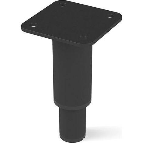 Q&Q pata metálica stormy ø35 h90-h150 con placa acabado negro