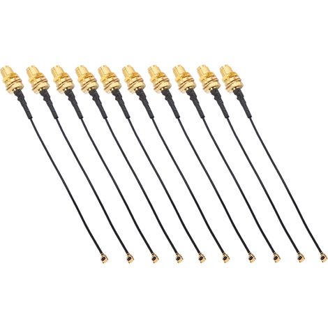 10 câbles d'extension SMA vers IPX (U.FL) pour antenne, capteur, alimentation pour reconnaissance faciale, 10 cm (1/5)