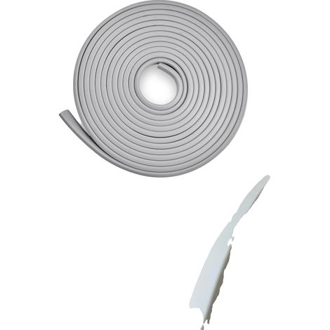 Perfil para pasamanos de escalera, material PVC, 10 m de largo, 4 cm de ancho, color gris, apto para uso interior y exterior. (1/5)