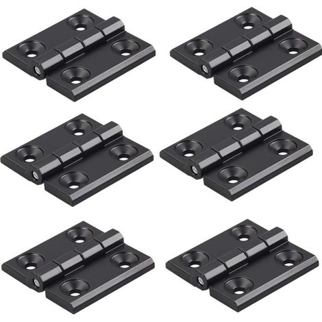 6pcs Black Zinc Alloy Hinges 40x40mm Aluminum Profile Hinges Installation Kit for 2020 6mm Aluminum Extrusion Profile (1/5)