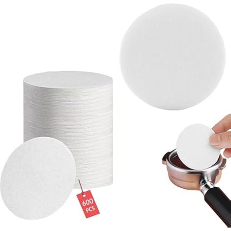 Filtres en papier ronds blancs 58,5 mm pour cafetières expresso (paquet de 600) (1/4)