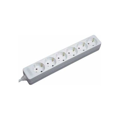 Brennenstuhl Steckdosenleiste Mehrfachsteckdose Steckerleiste 6 Steckdosen diagonal Kinderschutz 250 V 3680 W 1400 mm Kabel Kunststoff Weiß (1/3)