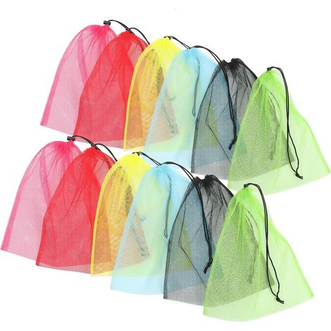 12 Stück kleine Nylon-Netzbeutel mit Kordelzug (1/5)