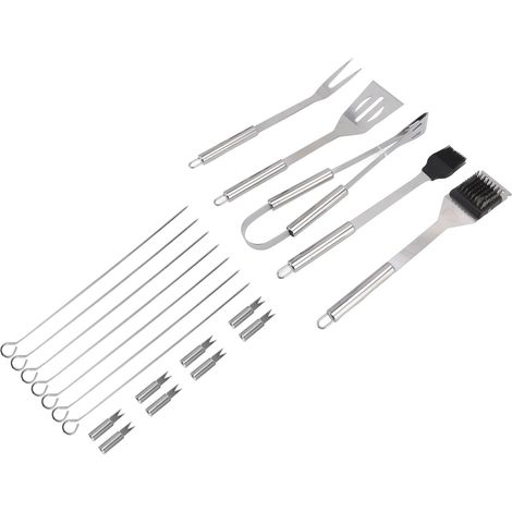 Ensemble de 20 ustensiles de barbecue portables en acier inoxydable pour les activités de plein air en famille (1/5)