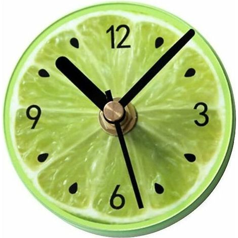 Aimant Réfrigérateur Magnet Frigo Horloge Murale Rond Motif Citron Vert (1/5)