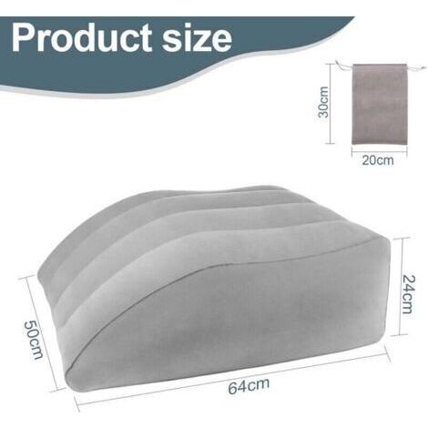 Coussin Jambes, Oreiller Elevation Jambes, Améliore la Circulation et Réduit L'enflure, Confortable et Portable Coussins Relève-Jambes, Oreiller Surélevé Jambes Gonflable (Gris)
