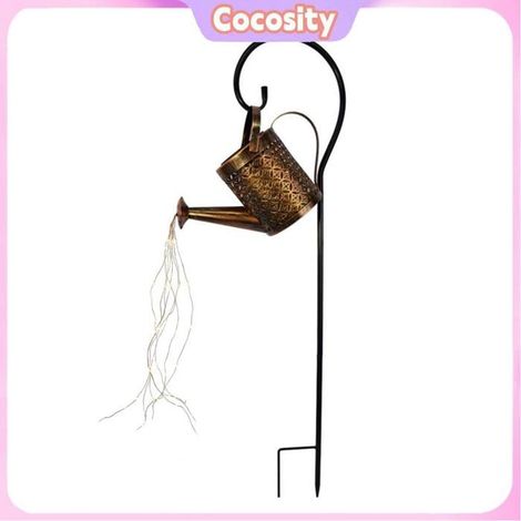 Lampe d'arrosoir solaire - COCOSITY - 36 LED - Tôle métal épaissie - Effet eau qui coule - Blanc chaud (1/4)