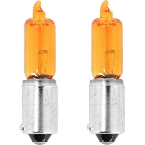 Confezione da 2 lampadine lampeggianti BAY9S da 12V 21W – Colore arancione per auto e moto – Visibilità ottimale su strada (1/3)