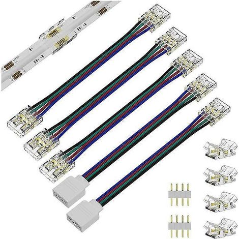 Connecteurs 10 mm pour rubans LED COB RGB 4 broches (1/5)