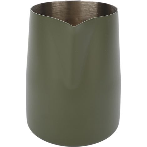 Pichet à mousser le lait à bec incliné en acier inoxydable de qualité alimentaire, 450 ml, idéal pour les lattes, chocolats et cafés. (1/5)