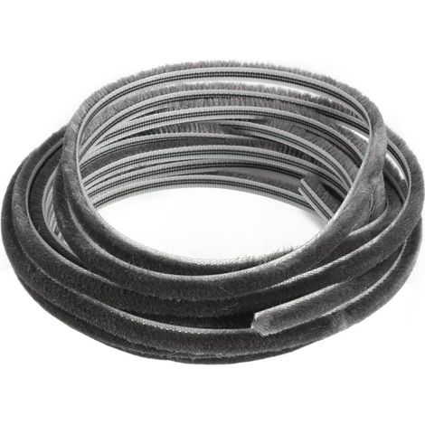 Weather Stripping Brush, 10m (L) x 7mm (W) x 6mm (T) Adhesive Window Frame Seal Strip - High Density Felt Sealing Strip - Door Draught Excluder