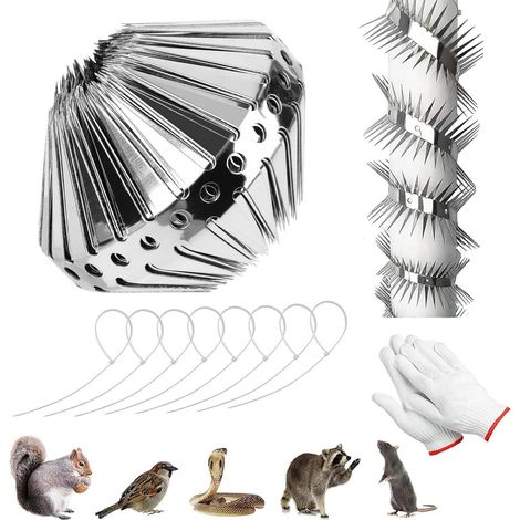 100 cm - Protection contre les martres - Pour la maison, la gouttière et l'arbre - Protection contre les martres - 100 cm x 2,5 cm (1/5)
