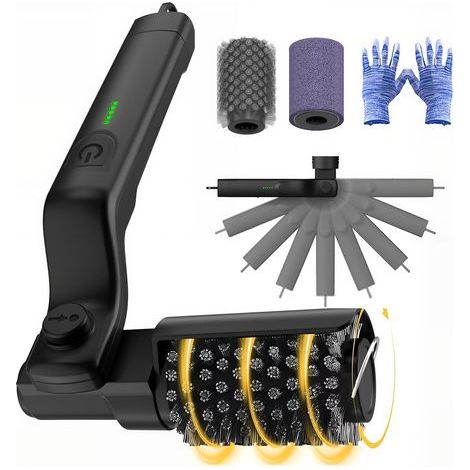 Cepillo eléctrico para parrilla, inalámbrico y recargable, ajustable 180° y giratorio 360°. (1/5)