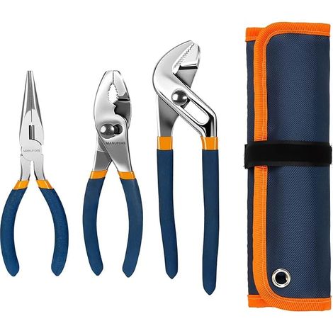 Set of 3 Pliers, Long Spout, Universal and Power Strip (1/5)