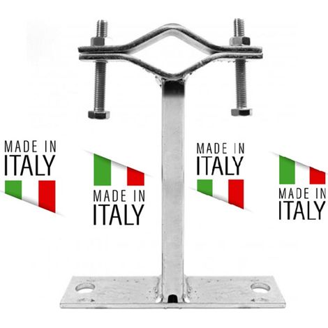 Staffa Zanca Tipo Emilia Fissaggio Antenna Palo Tv 10 Cm (Cm 10) 10 CM