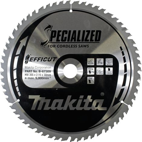 Makita B-67309 Hoja sierra circular Efficut TCT 305x30mm 60 dientes 2,15mmmadera (1/3)