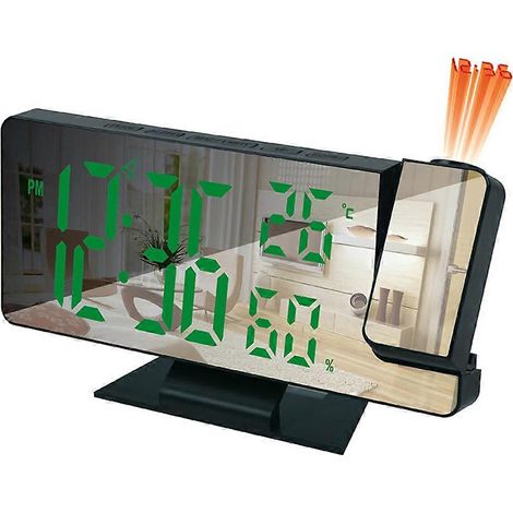 Réveil à projection, réveil numérique avec grand écran LED, projecteur à 180° (1/4)